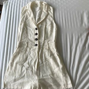 Lost + wander white linen romper